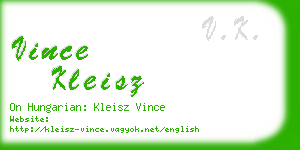 vince kleisz business card